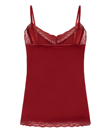 Cami top Velours Lace, Rød