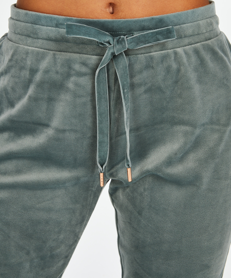Høje joggingbukser velour, grøn