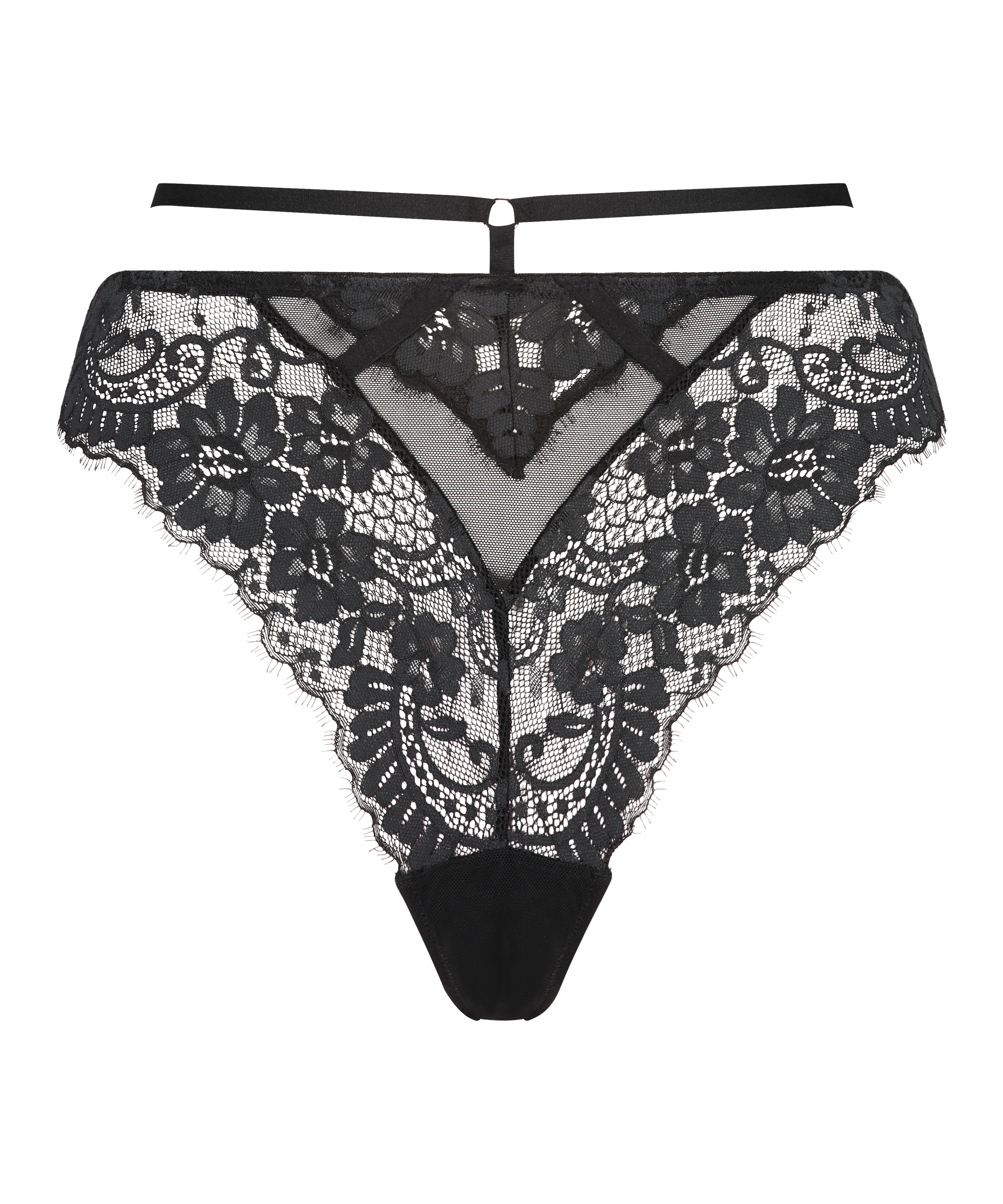 G-streng med h&oslash;j benudsk&aelig;ring Lidia, Sort, main