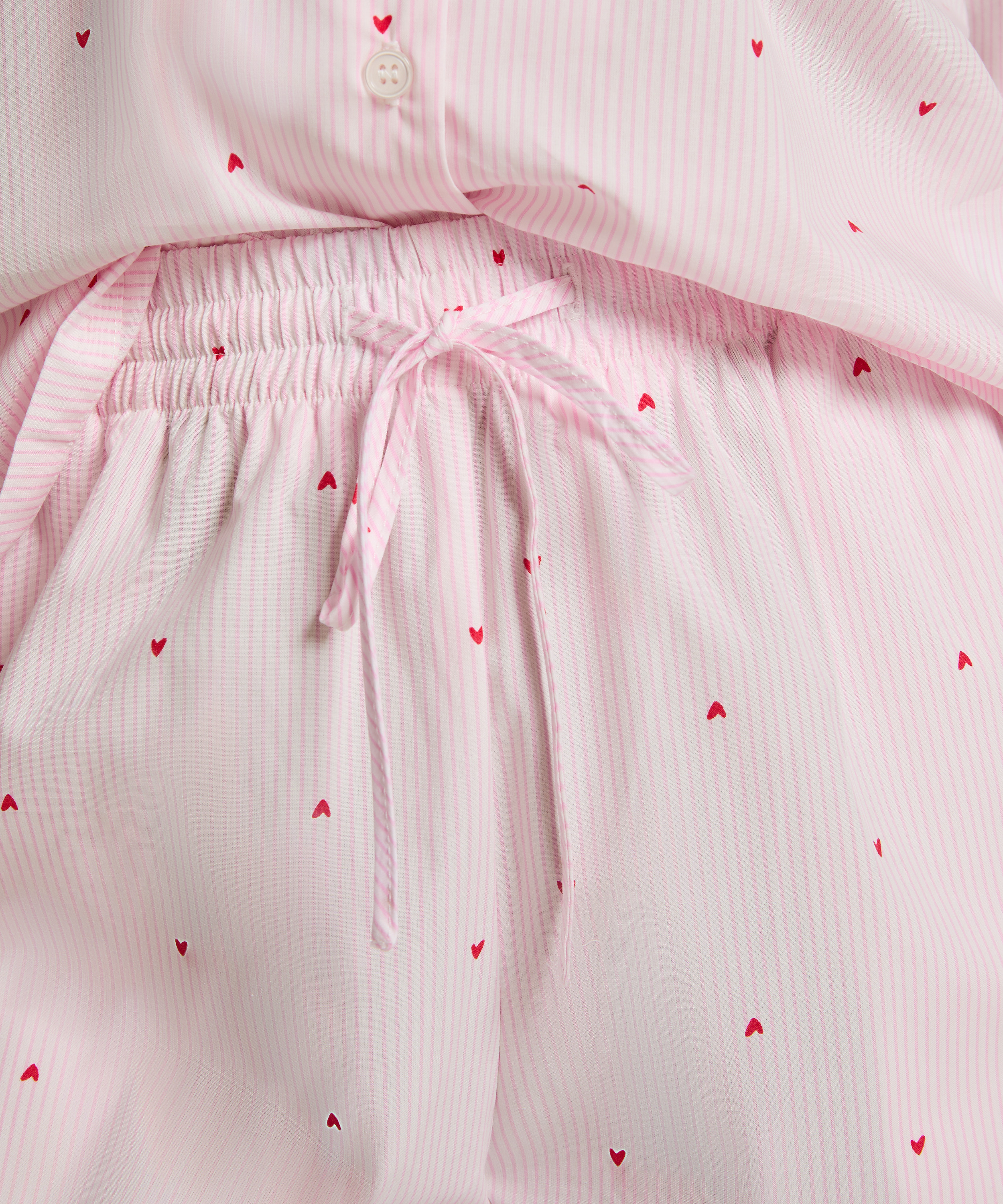 Bomuldsbukser med striber og hjerter, Hvid, main