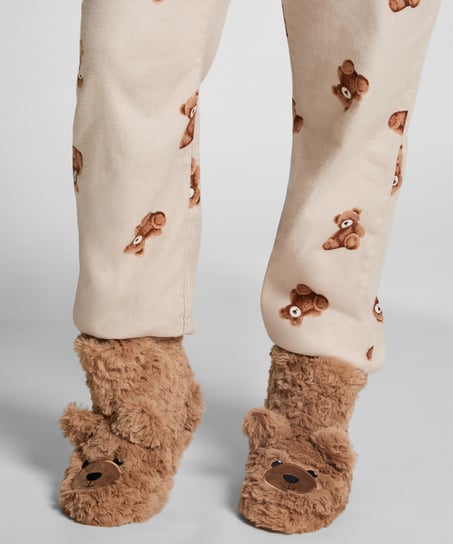 Tøfler Bamse, Beige