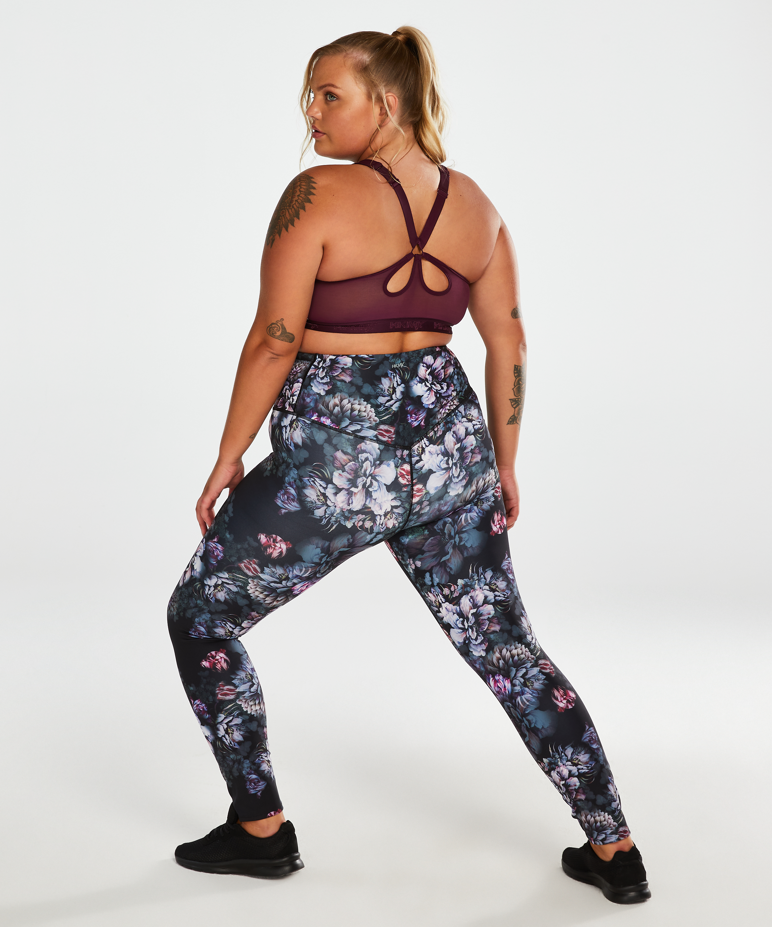 HKMX High Waisted Sportlegging Flower, sort, main