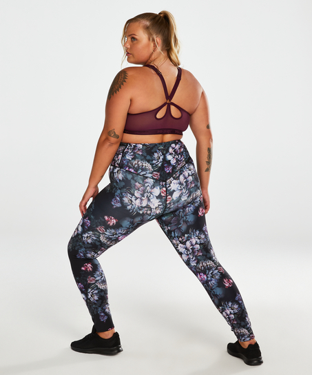 HKMX High Waisted Sportlegging Flower, sort