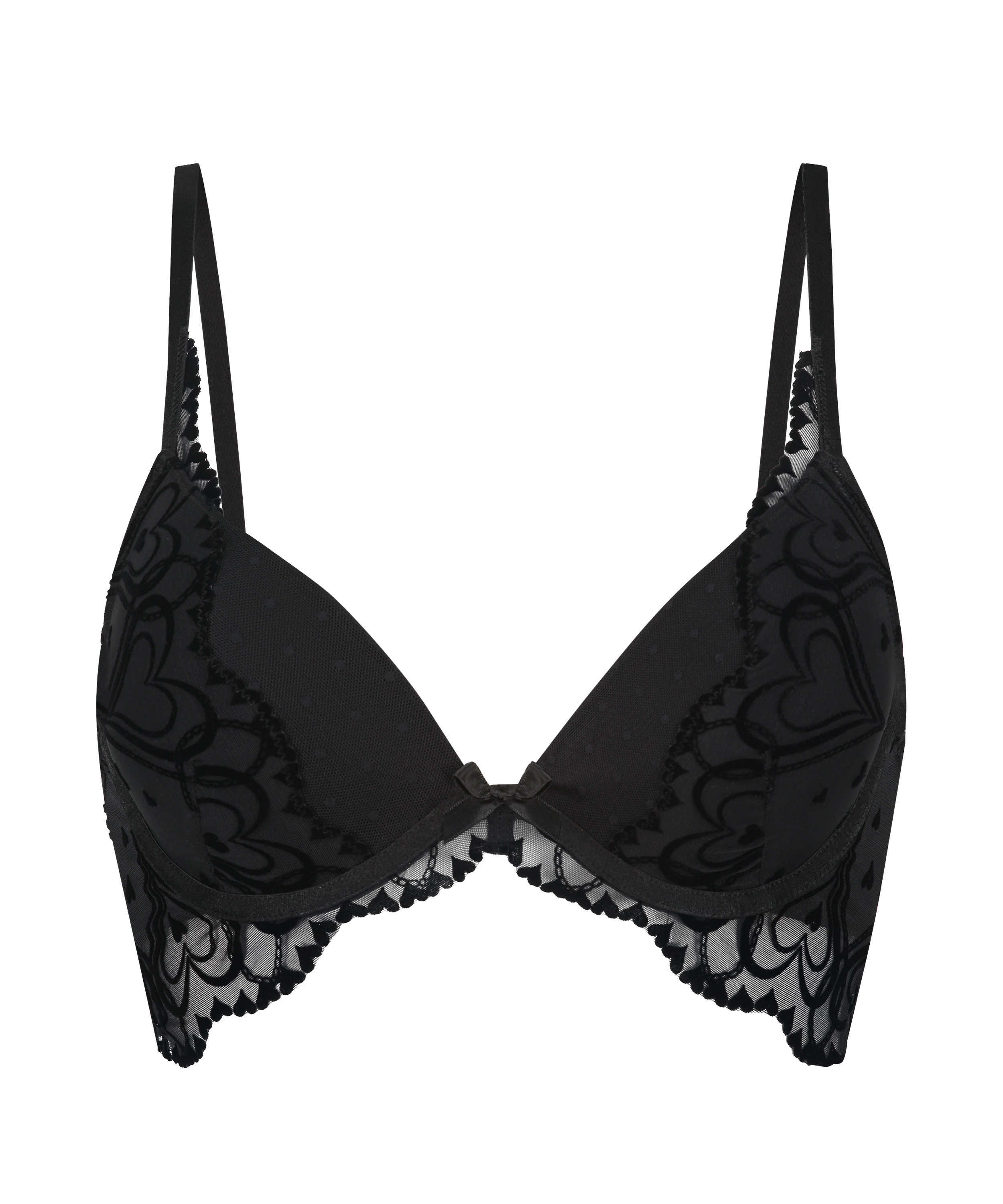 Formstøbt longline push-up-bøjle-bh Pippa, Sort, main