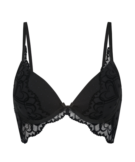 Formstøbt longline push-up-bøjle-bh Pippa, Sort
