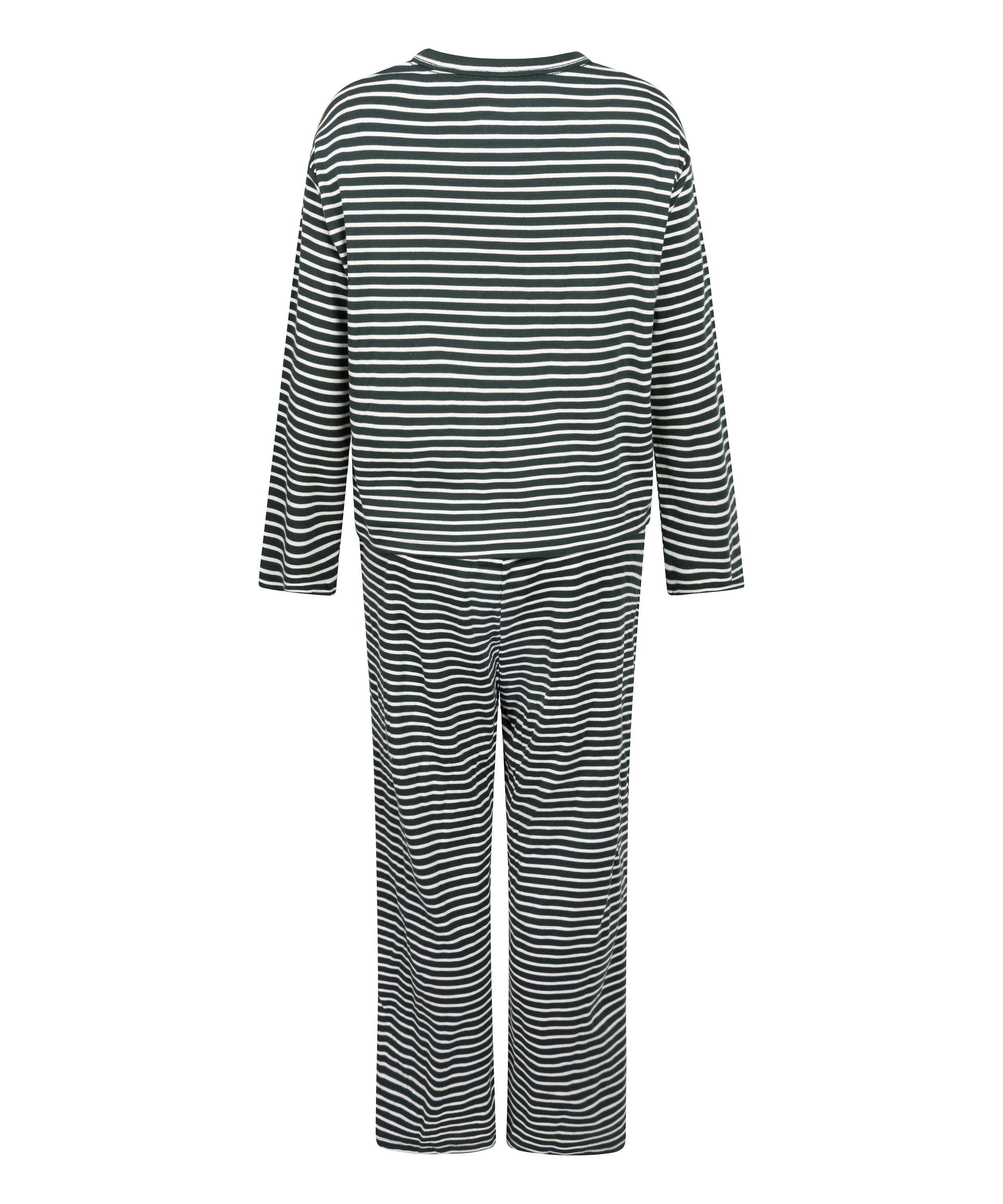 Pyjamas i bomuldsjersey, Grøn, main