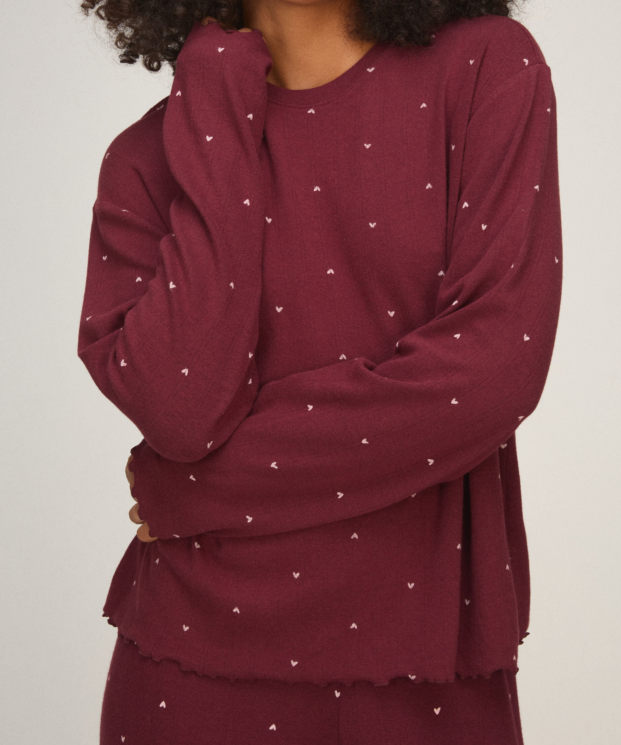 Pyjama Top Loose Pointelle, Lilla