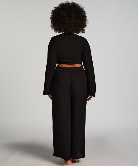 Knot langærmet top, Sort