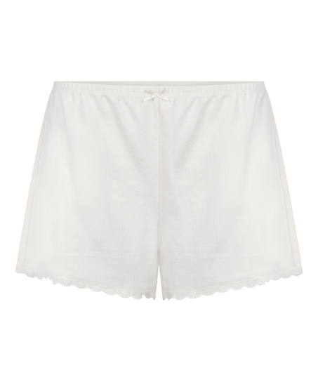 Pointelle shorts, Hvid