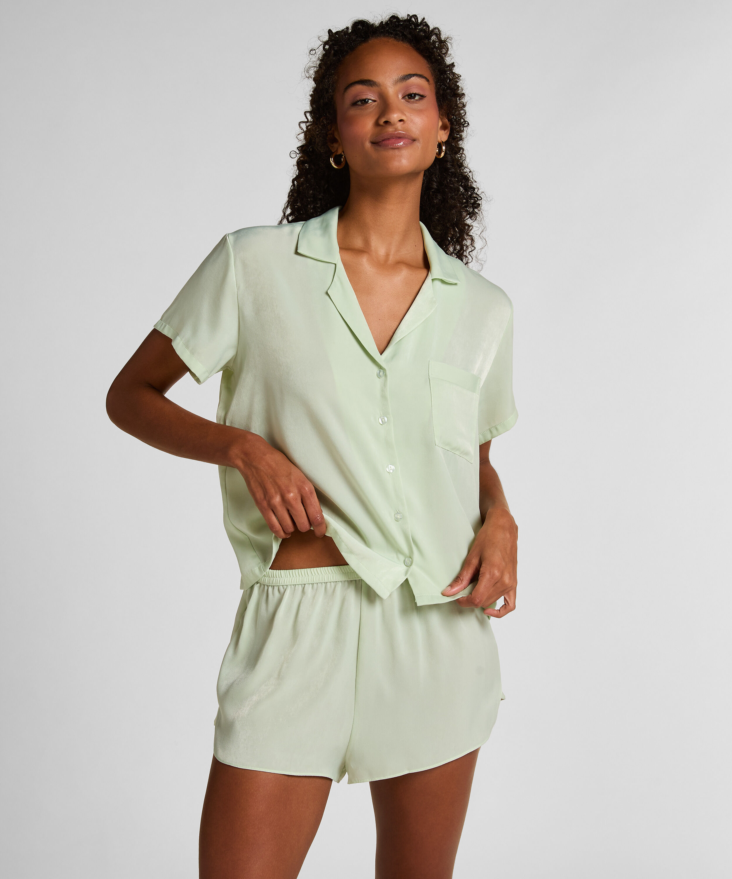 Shorts Satin Minimal, Grøn