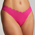 Højskåret Bikinitrusse Scallop Lurex, pink