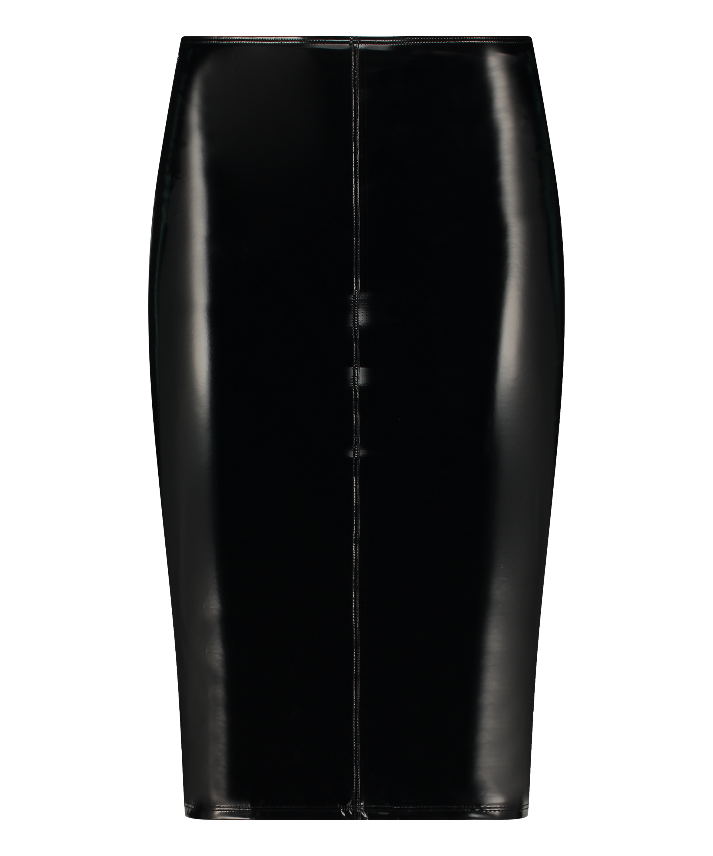 Nederdel i imiteret læder, Sort, main