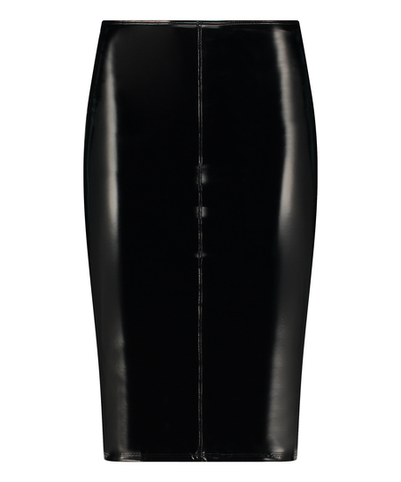 Nederdel i imiteret læder, Sort