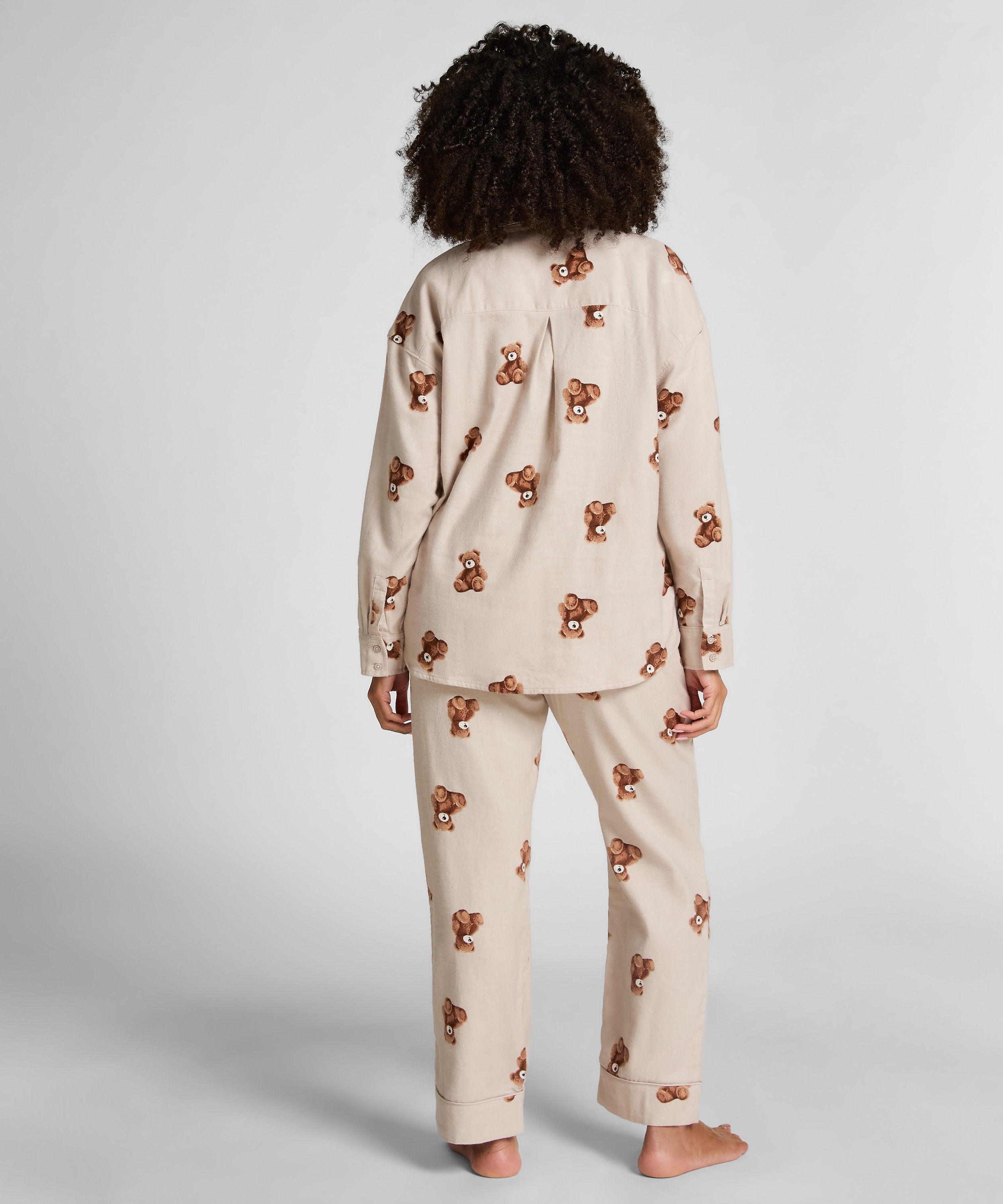 Bukser flannel straight bj&oslash;rne, Beige, main