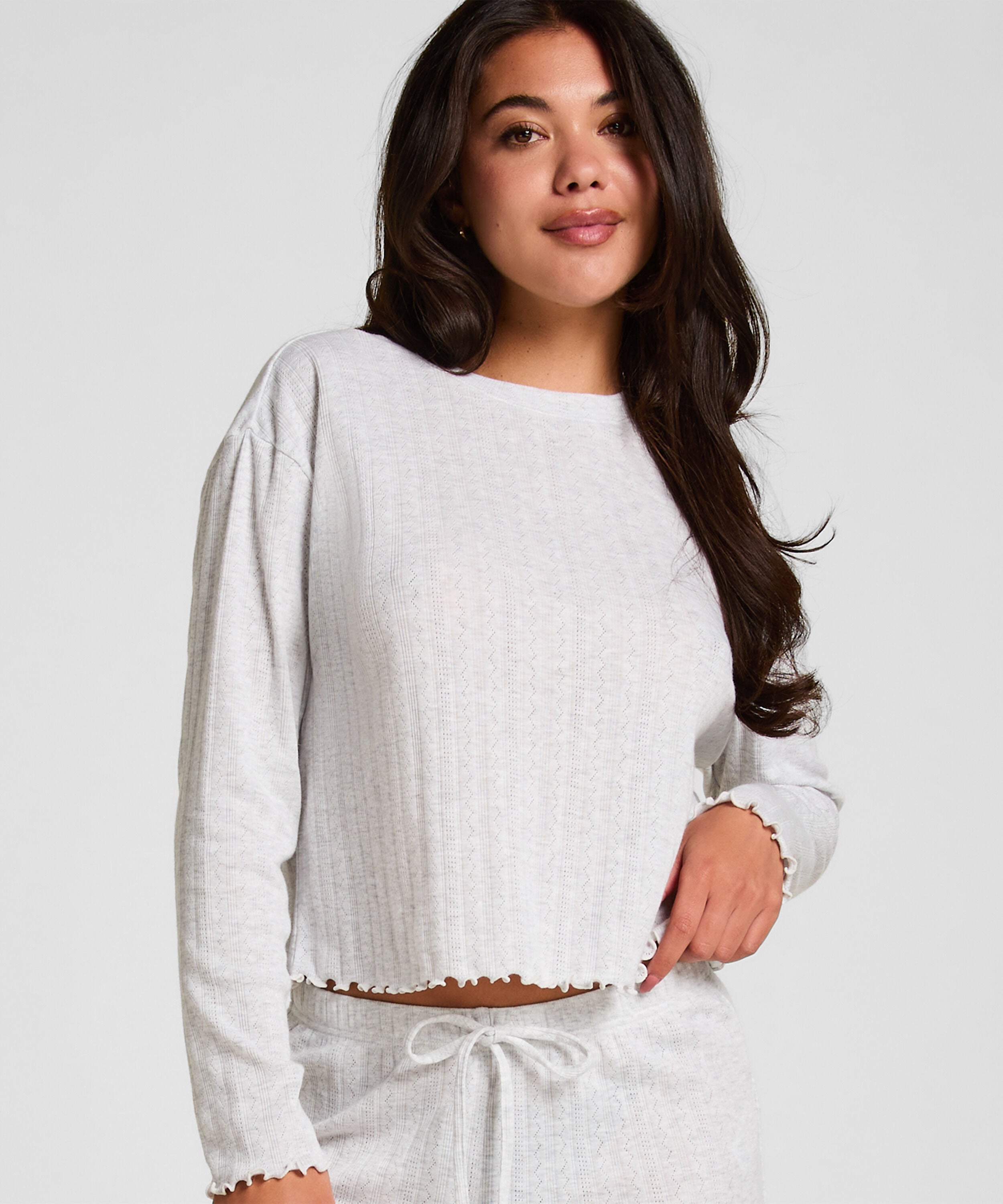 Pyjamas Top Pointelle, Beige