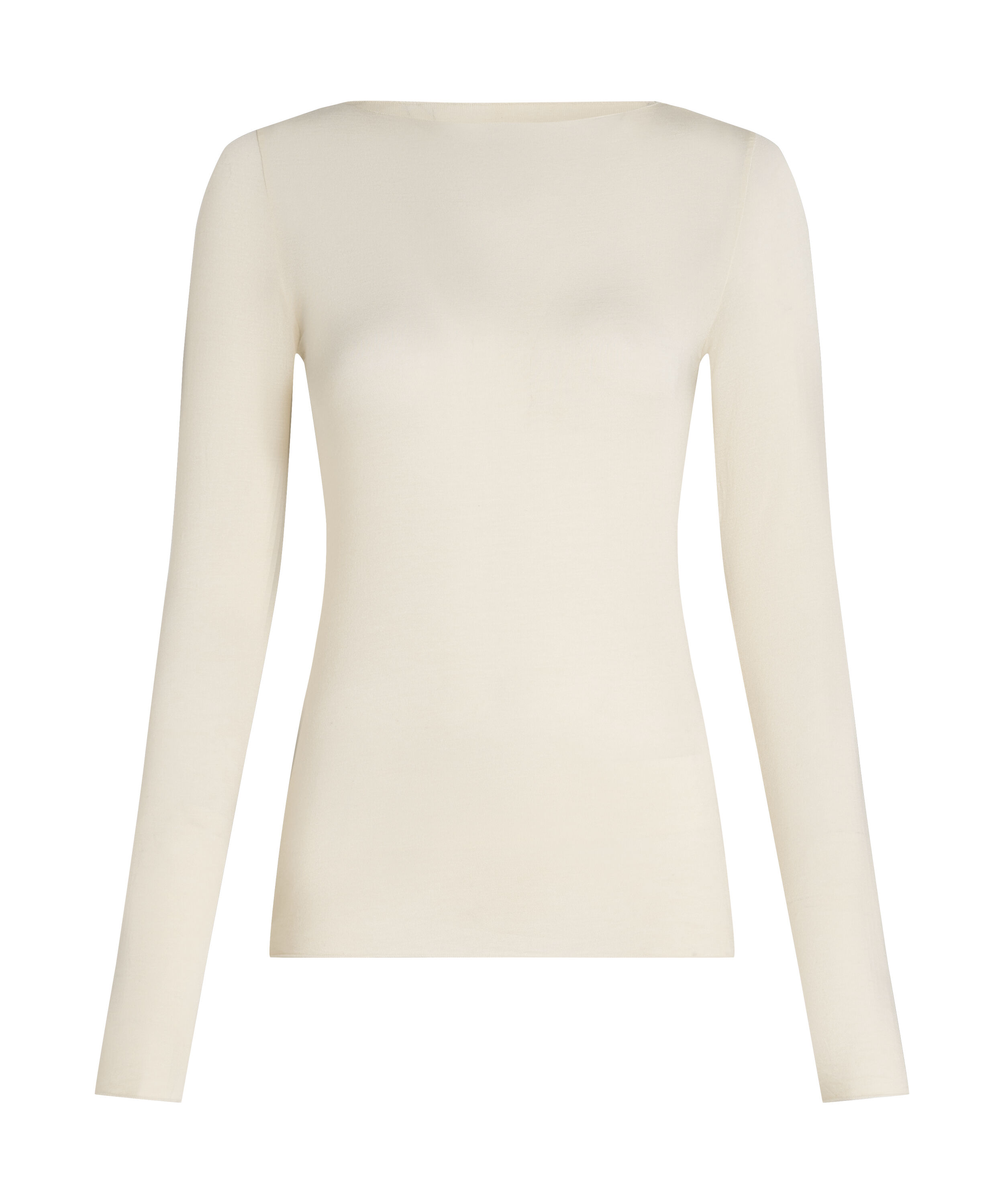 super soft b&aring;dhals bluse med cashmere, Hvid
