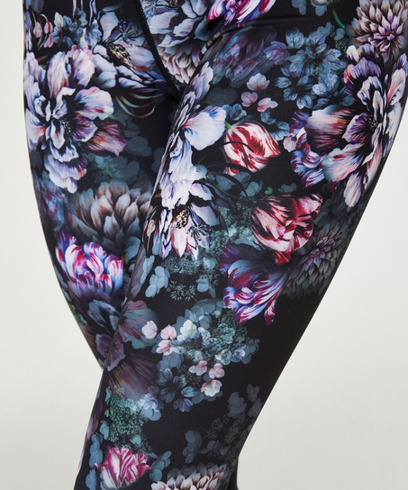 HKMX High Waisted Sportlegging Flower, sort