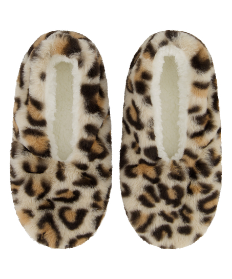 Leopard Cosy ballerinasko, Beige