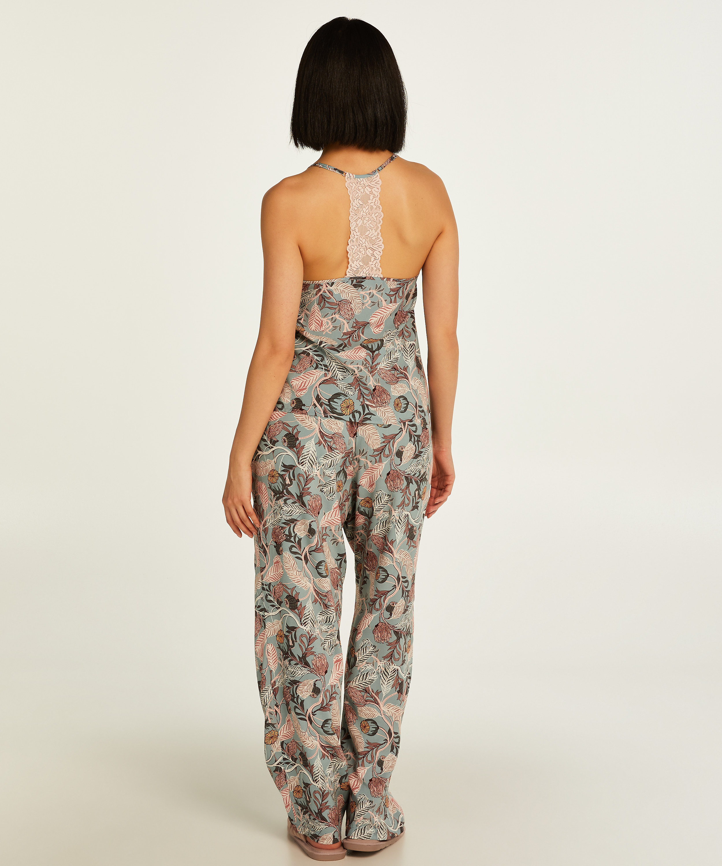 Woven Tapered pyjamasbukser, Grå, main