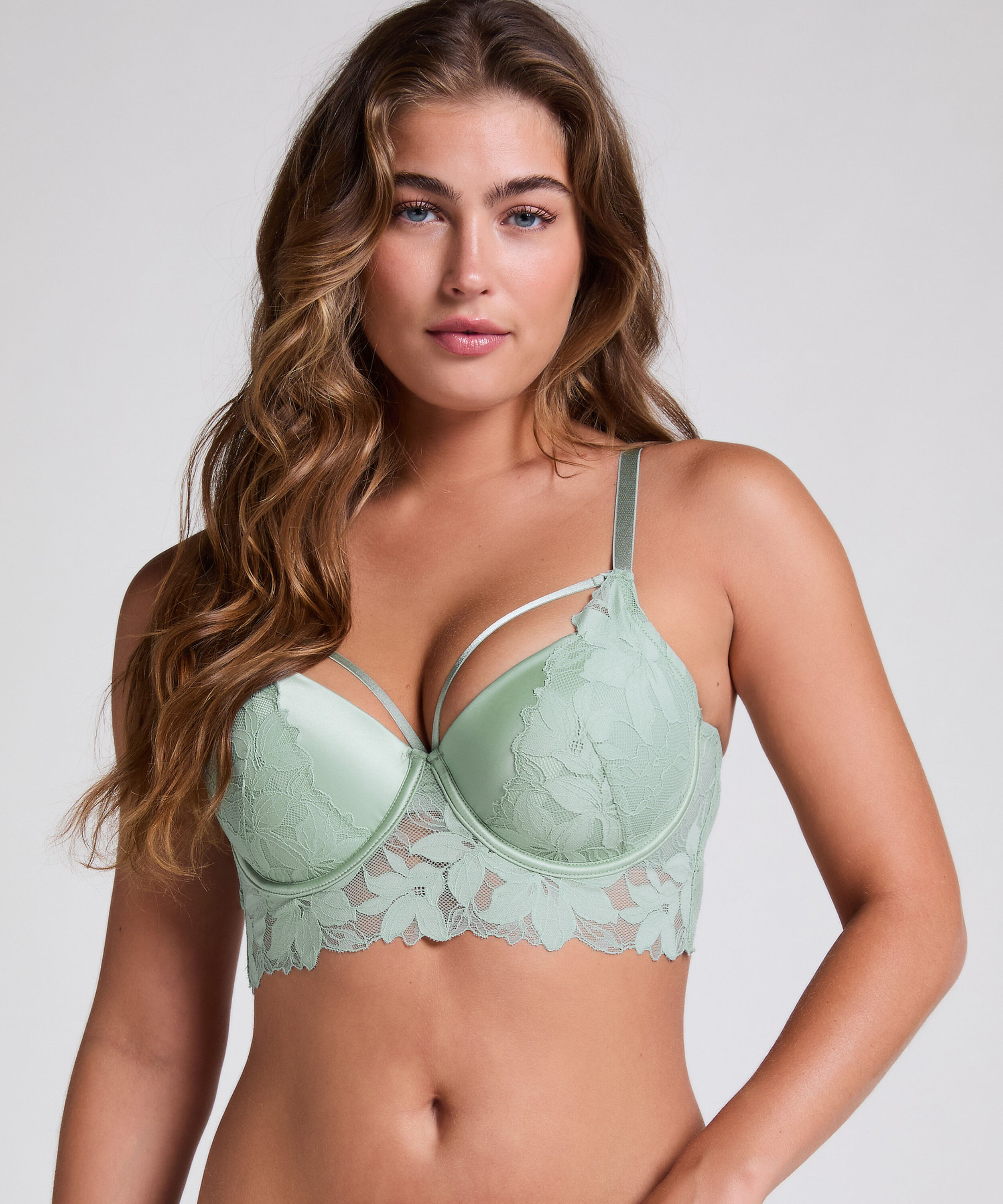 Ingrid Longline formstøbt bøjle-bh, Grøn