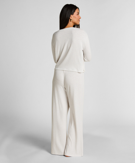 Pyjamasbukser Pointelle, Beige