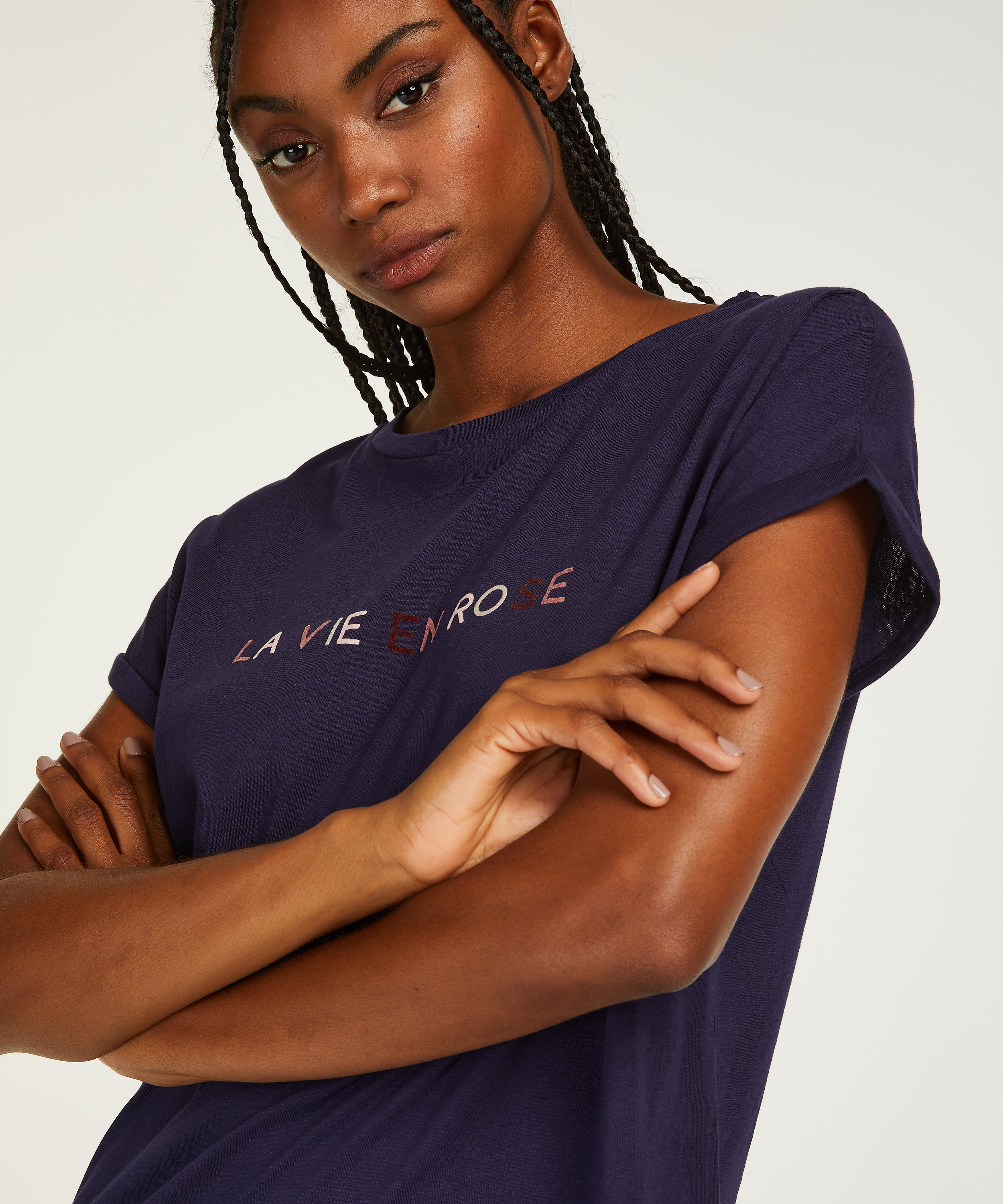 Natskjorte rund hals, Blå, main