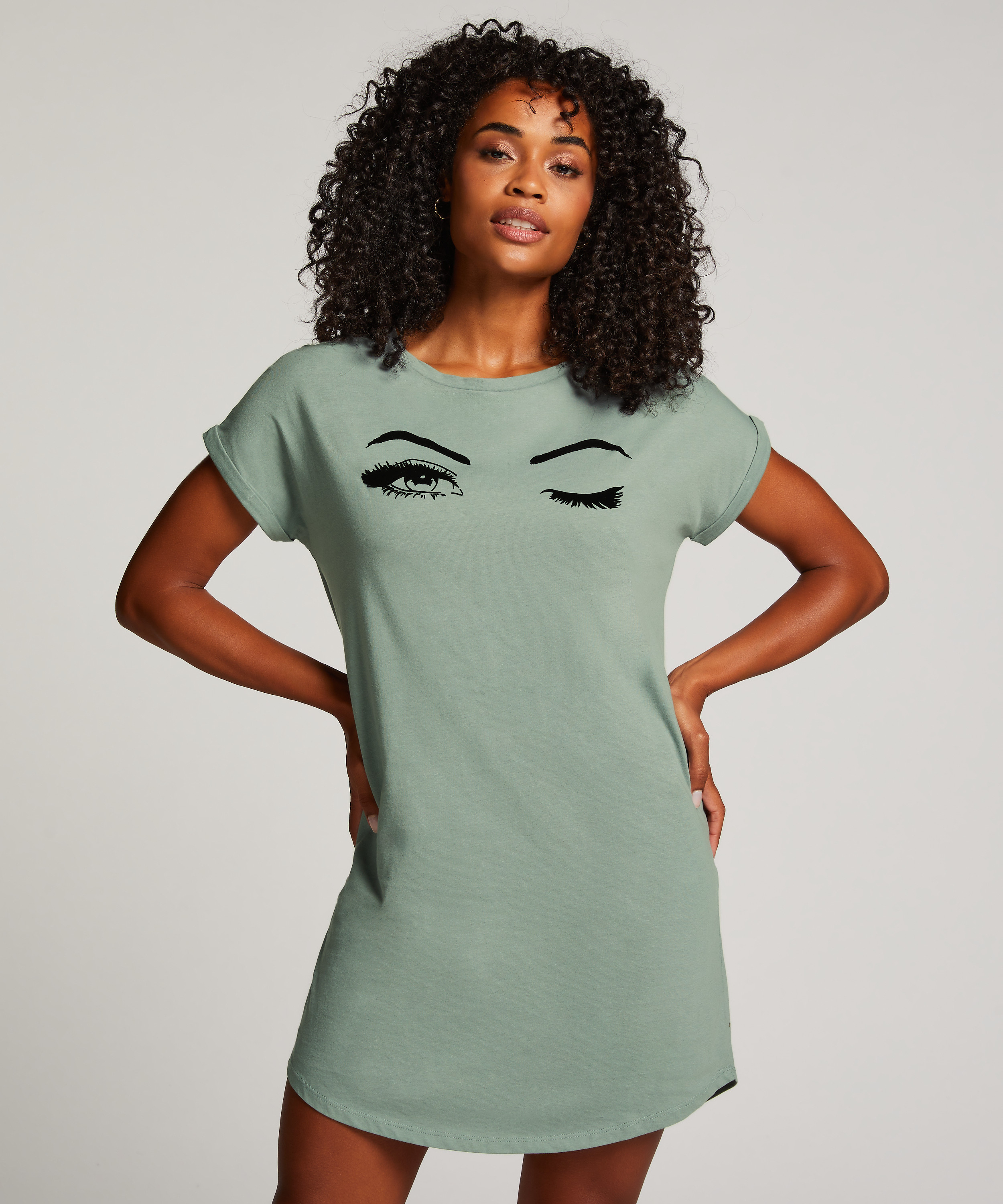 Natskjorte rund hals, Blå, main