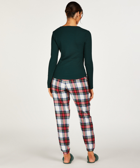 Petite pyjamasbukser af Flannel, Hvid