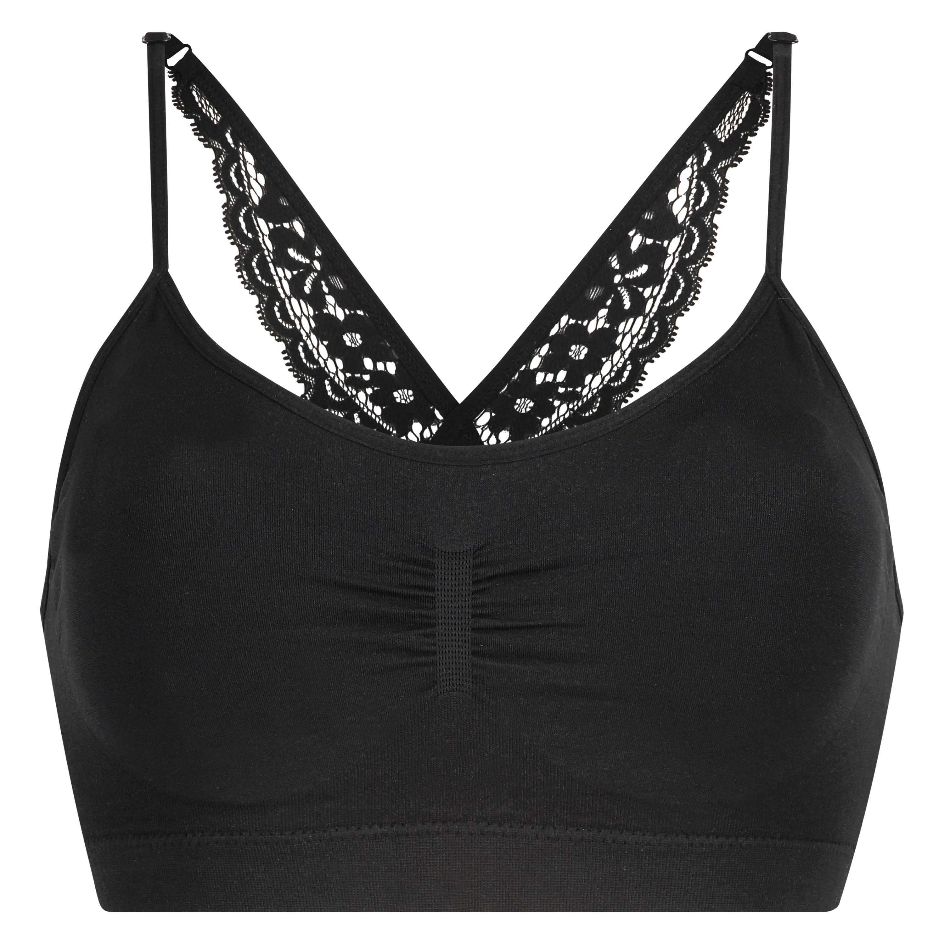 Sømløs bralette Rose, Sort, main