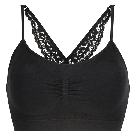 Sømløs bralette Rose, Sort