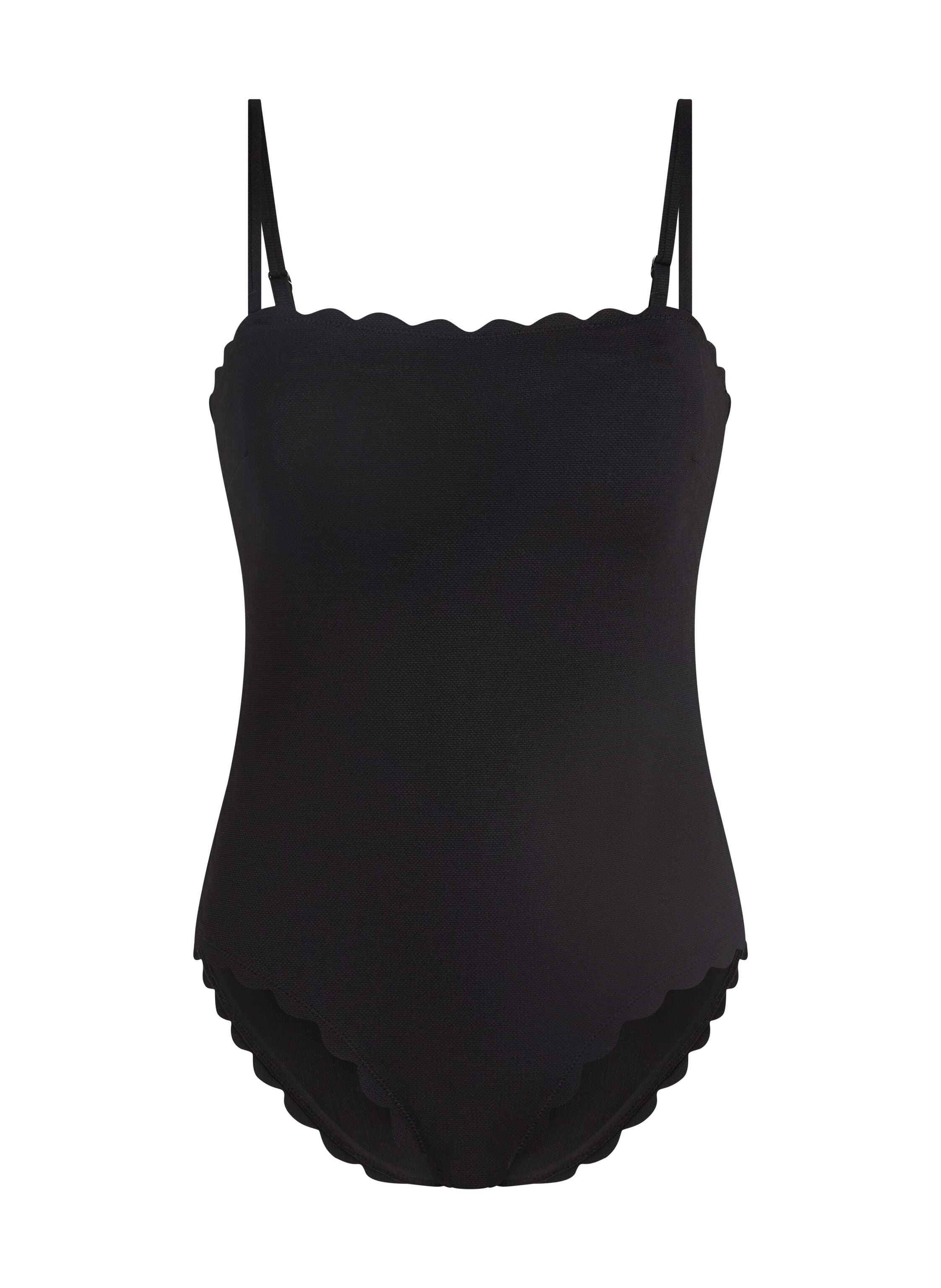 Badedragt Bandeau Scallop, Sort