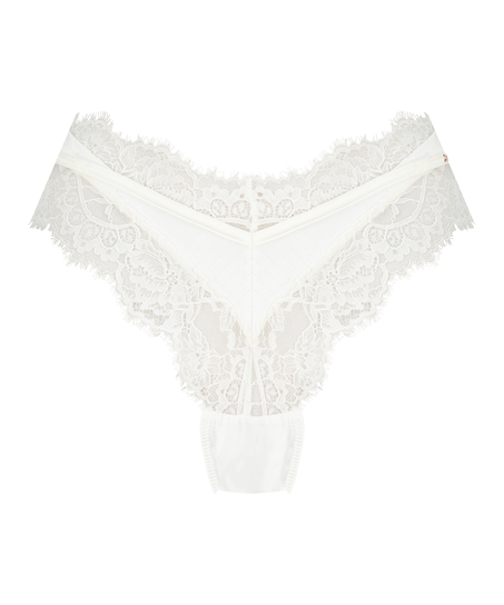 Brasiliansk trusse med høj udskæring Erika, hvid