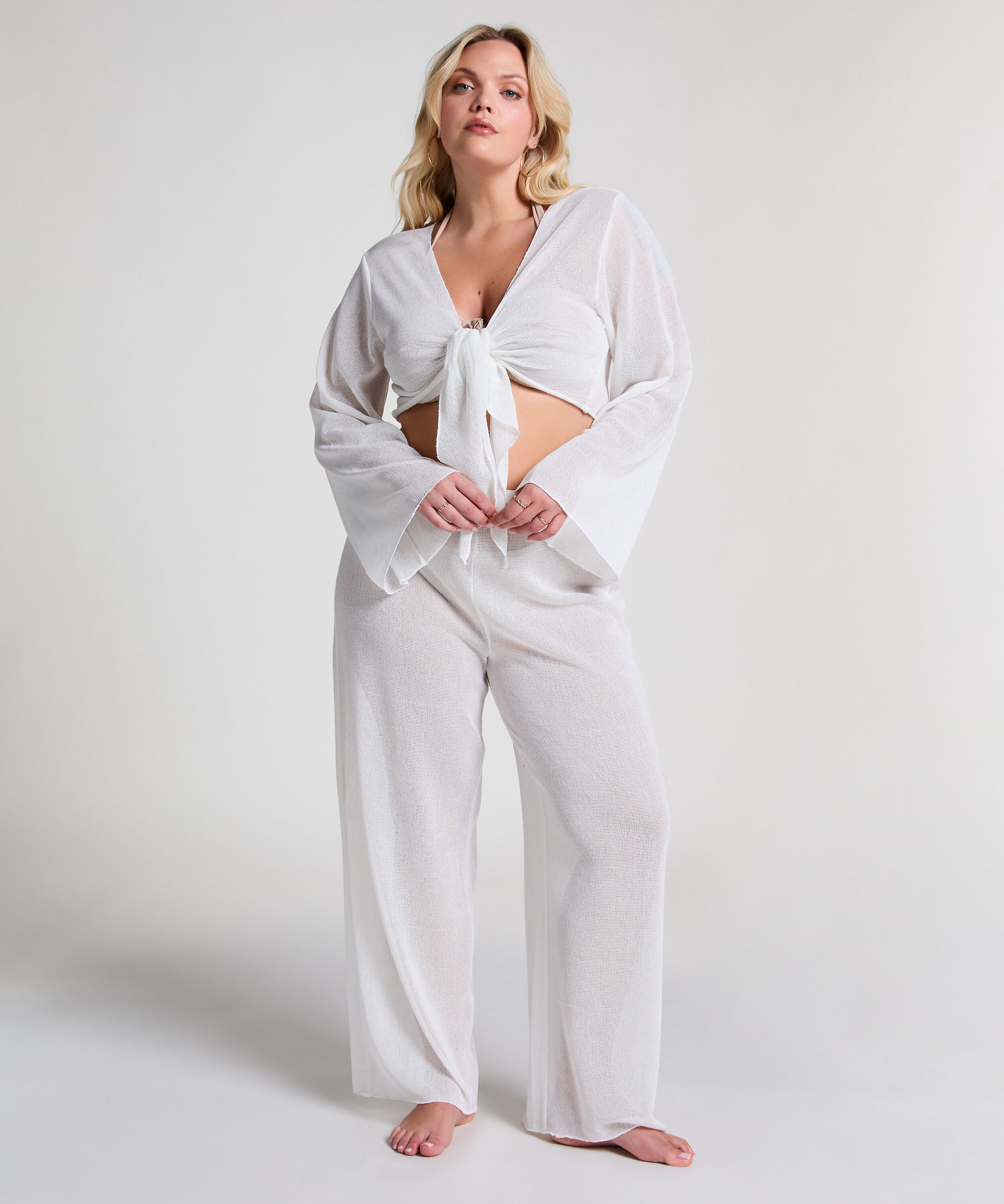 Strikket strandbuks, hvid