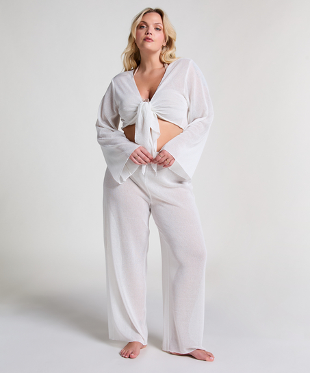 Strikket strandbuks, hvid