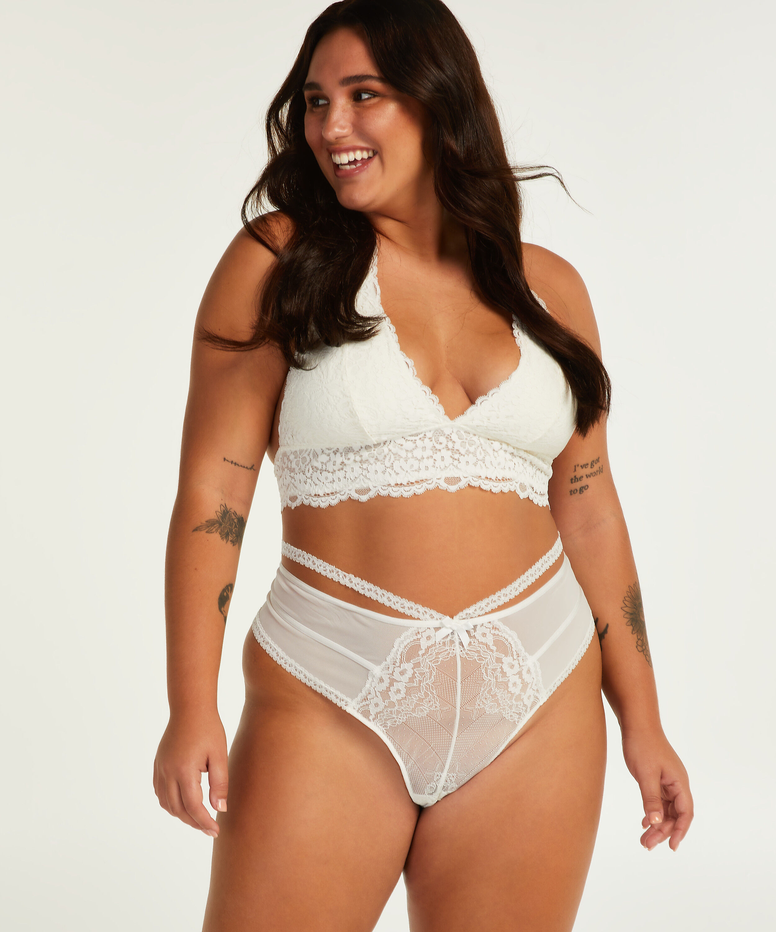 G-streng Lorraine Curvy, Hvid