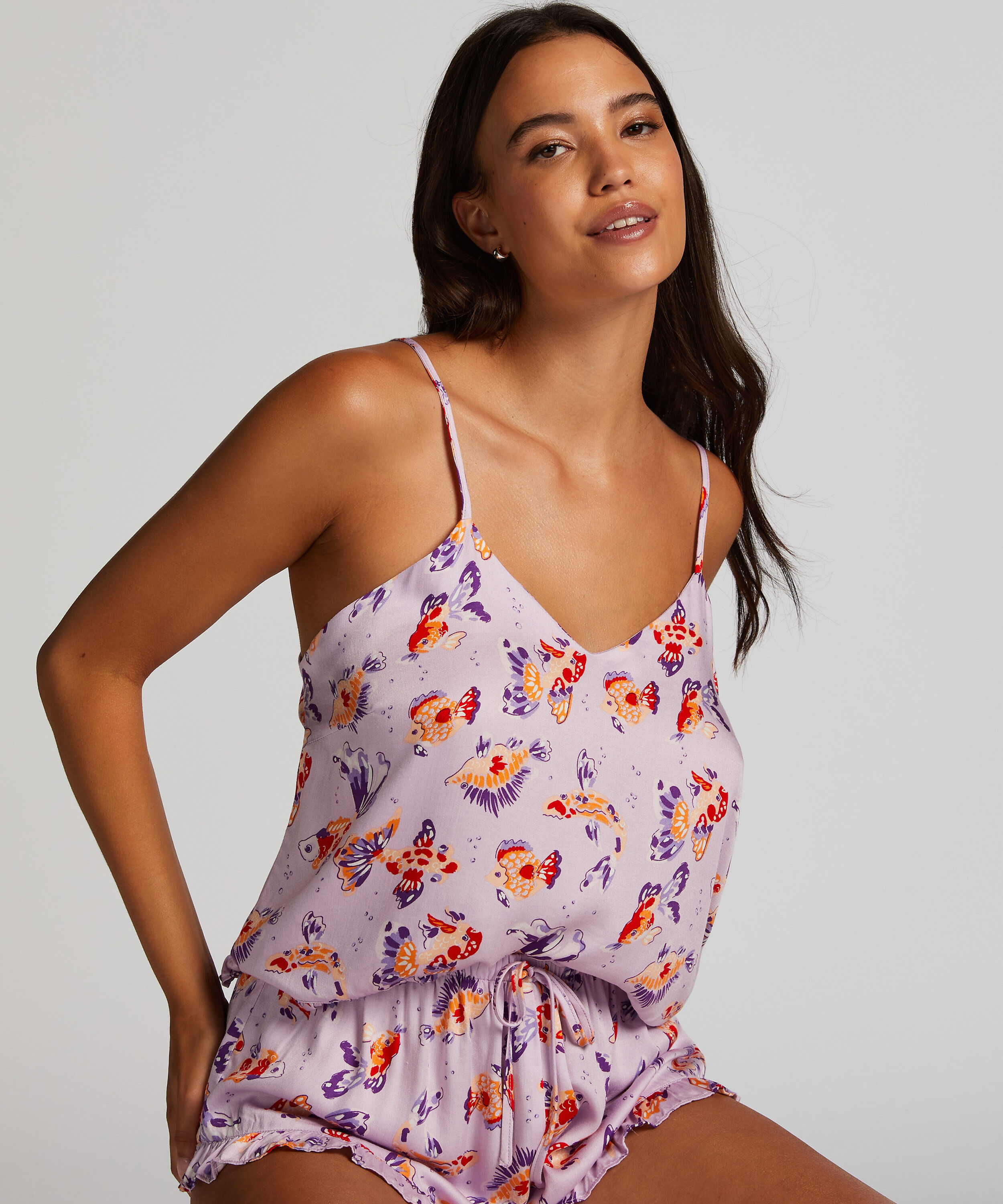 Pyjamasshorts Satin, Lilla