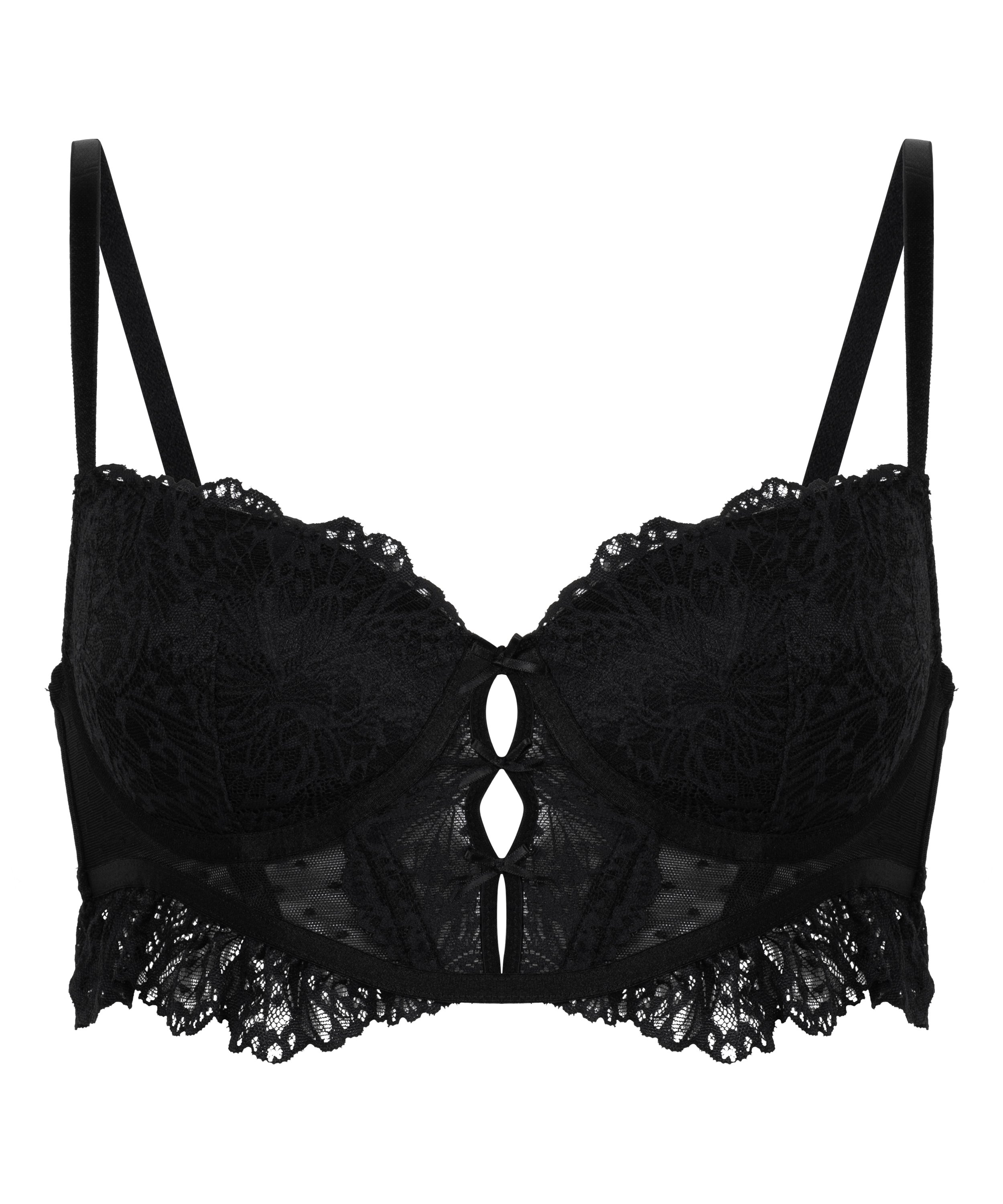 Posie formstøbt longline bøjle-bh, Sort, main