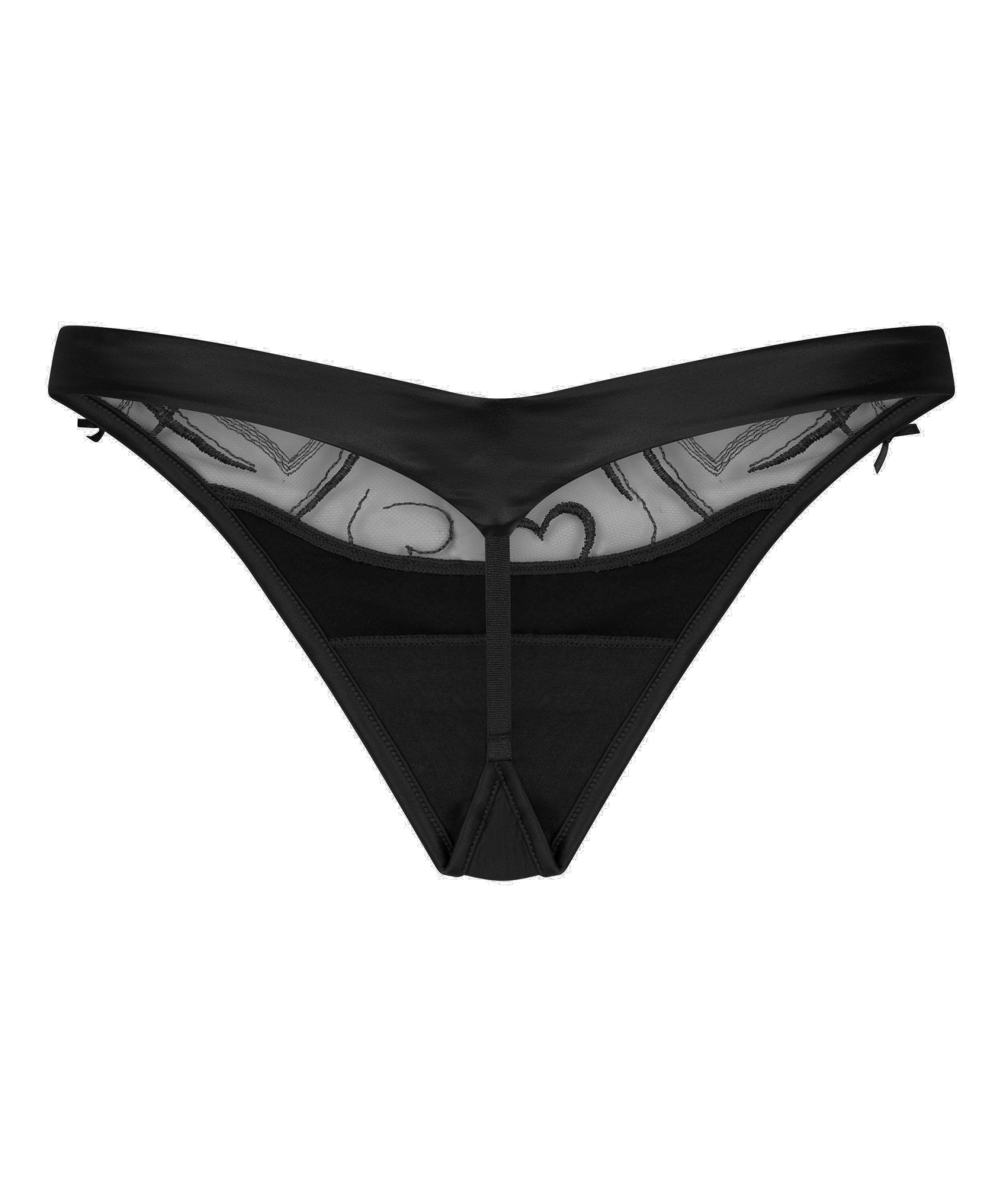 Olivia G-streng med h&oslash;j benudsk&aelig;ring, Sort, main