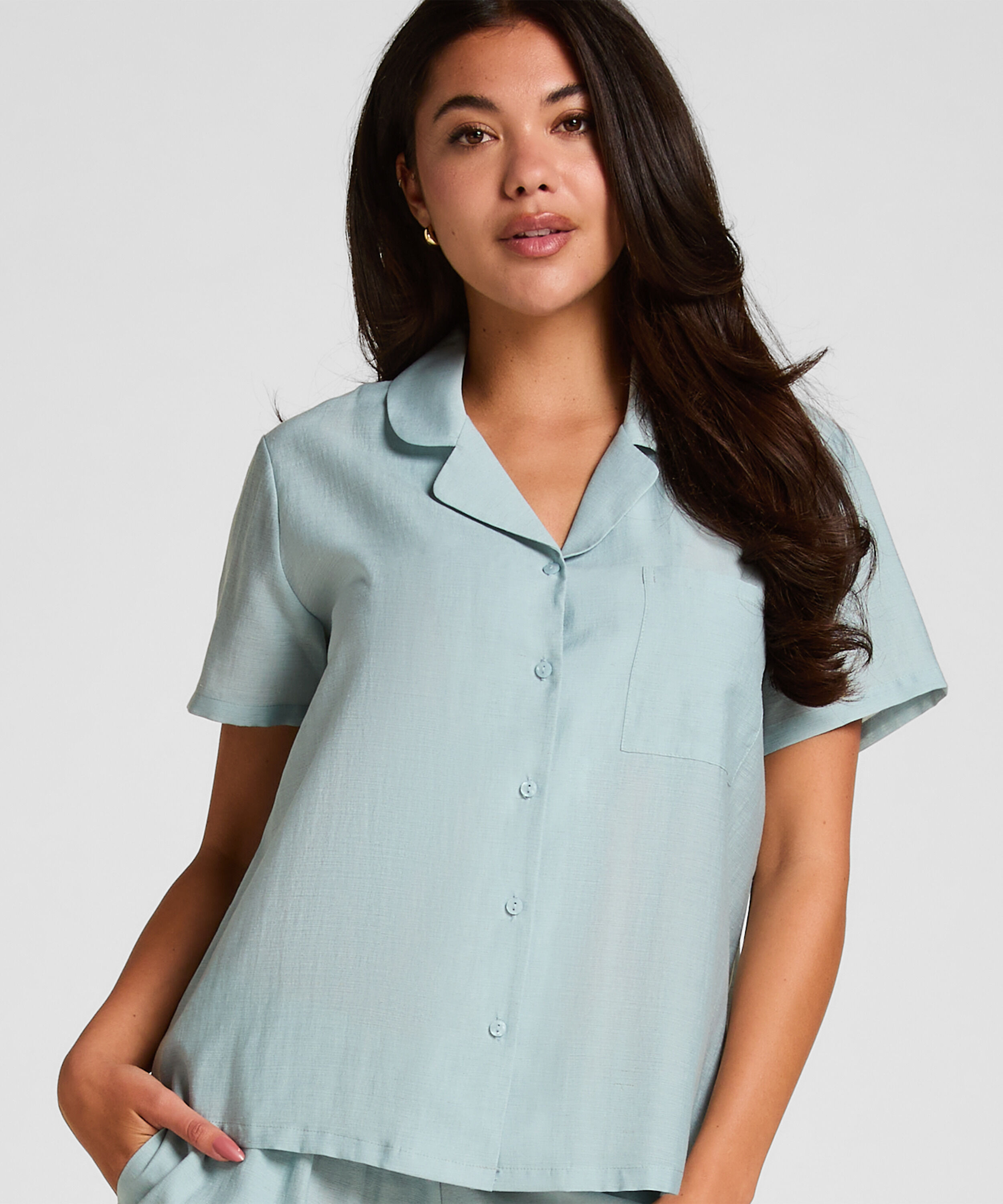Pyjamasjakke Crinkled, Blå