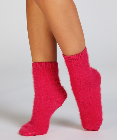 1 par strikkede sokker, Lyserød