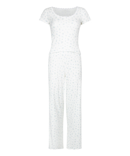 Pyjamassæt i rib, blå