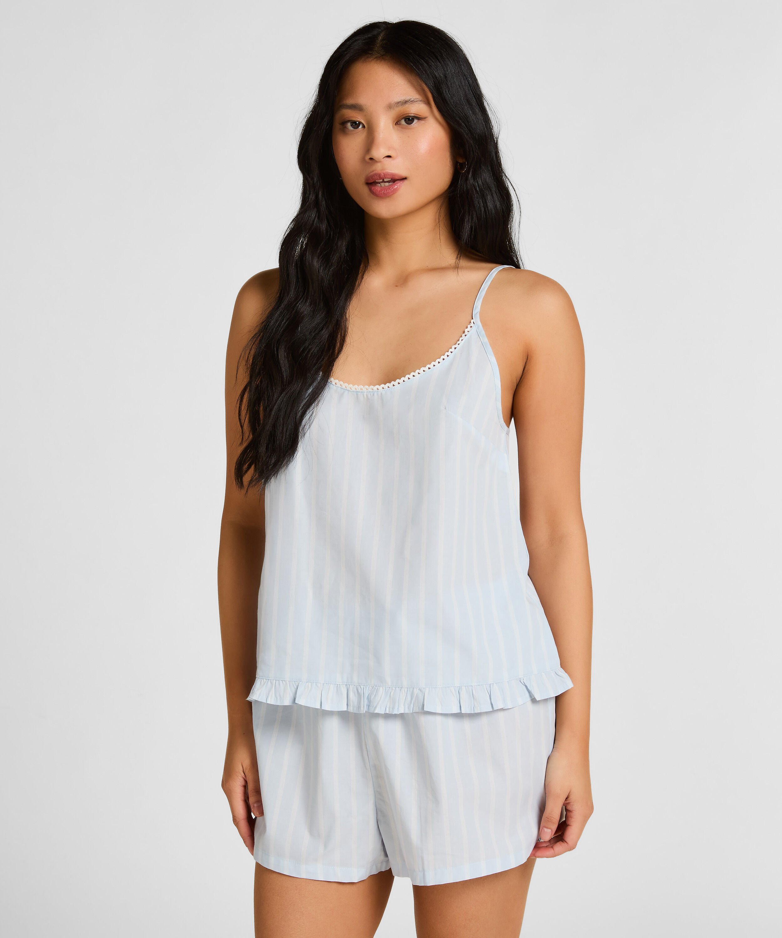 Stribede bomuldsshorts, Blå