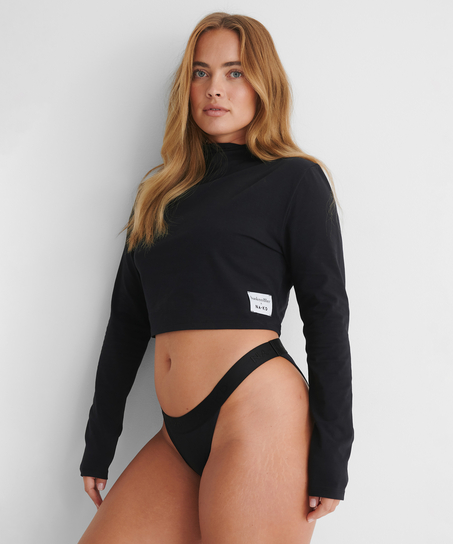 Crop top Lia HKM x NA-KD, Sort