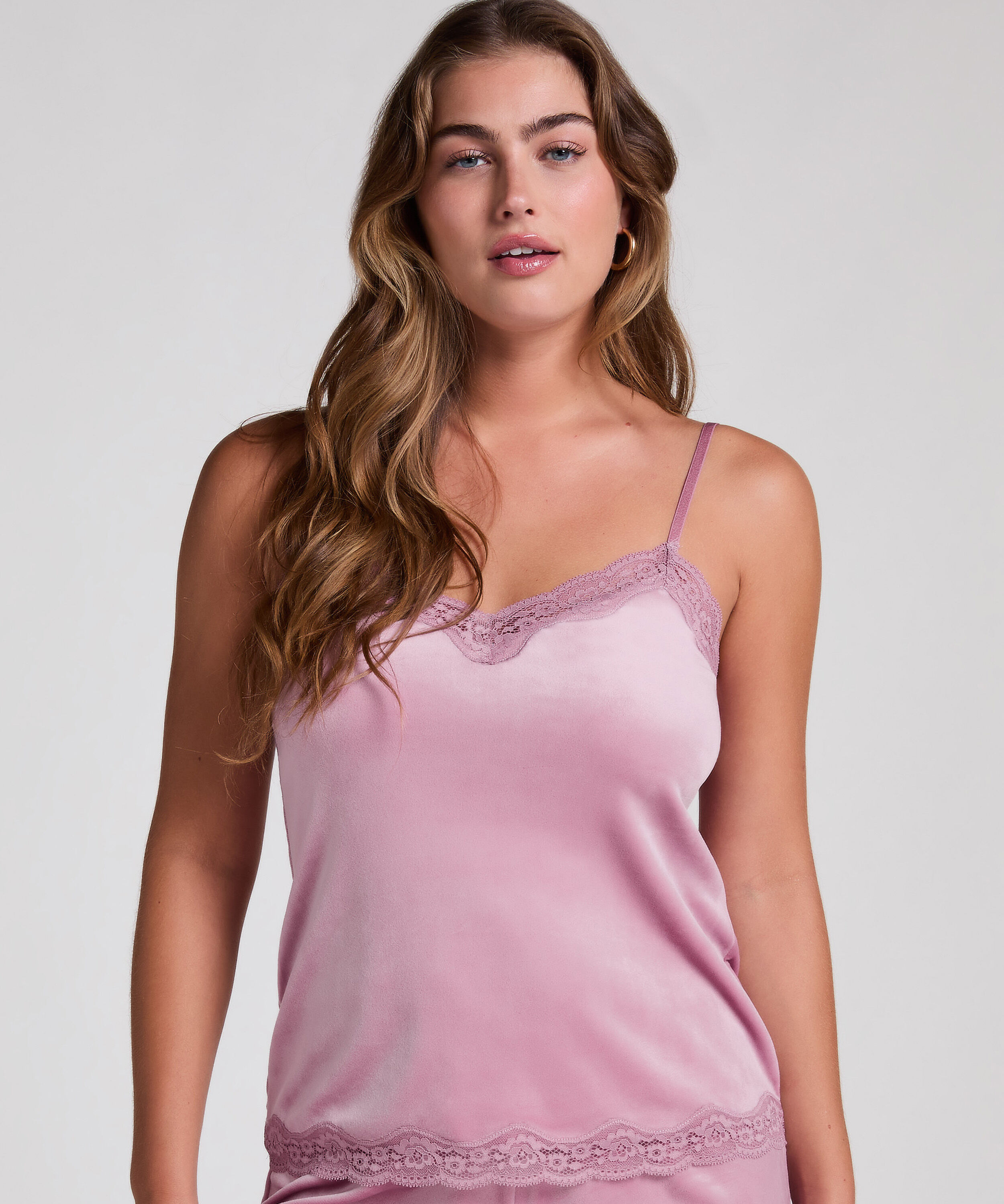 Cami top Velours Lace, Lilla