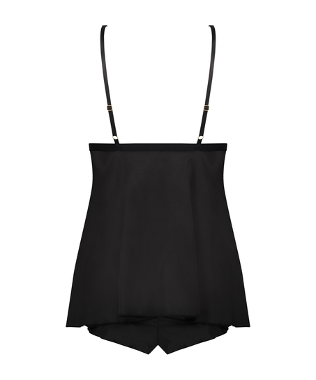 Babydoll Satin Mariah, sort