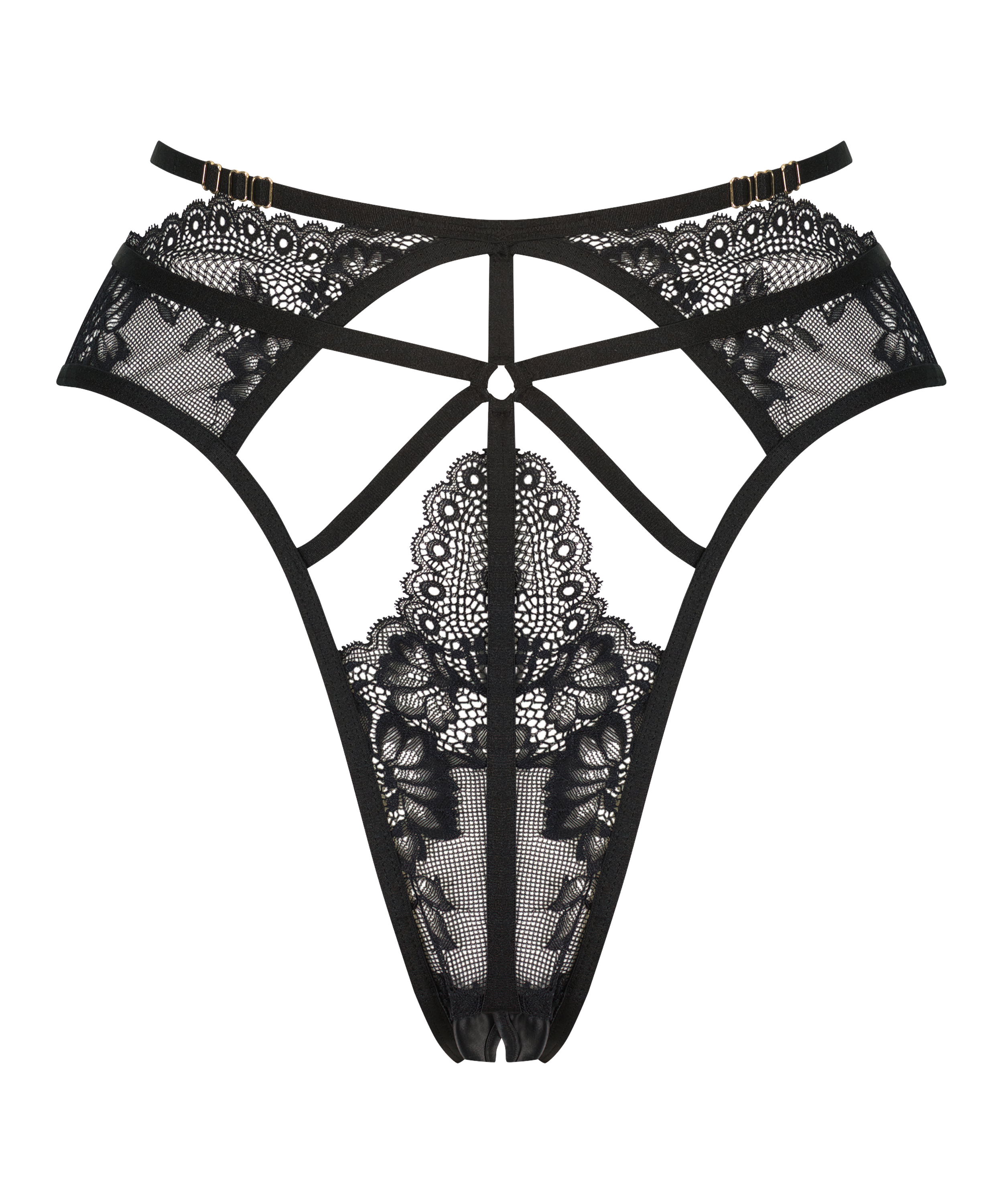 Roxanne brasiliansk trusse med åbent skridt, sort, main