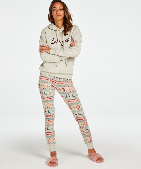 Langærmet Hættetrøje, Beige