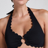 Scallop halter bikinitop, Sort