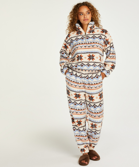 Joggingbukser Fleece, Hvid