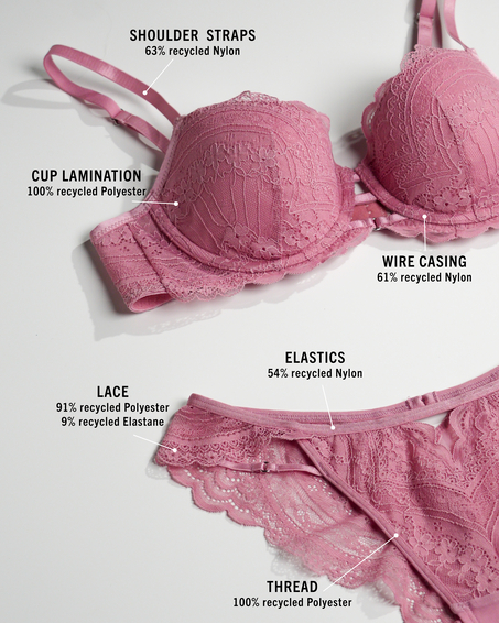 Brasilianske trusser med h&oslash;j benudsk&aelig;ring Wies, pink